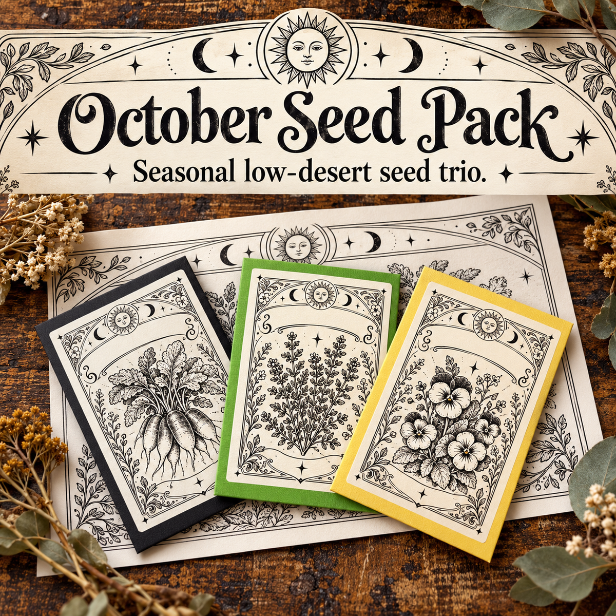 October Seed Pack for Arizona Low Desert Gardens
